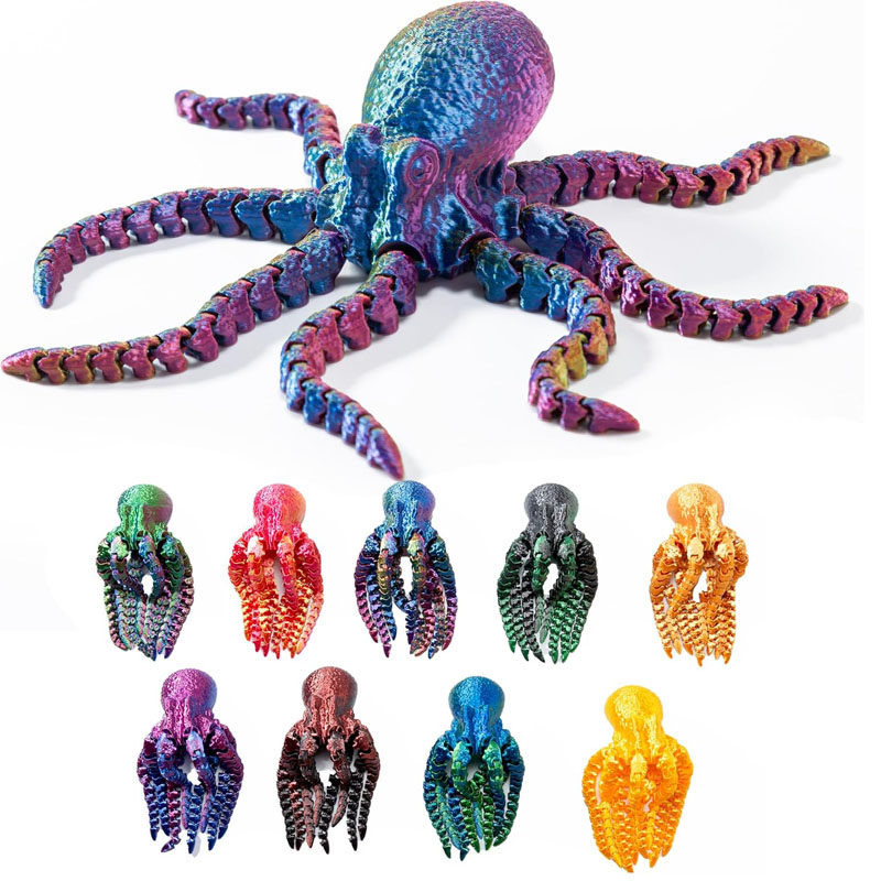 3D打印章鱼可活动关节玩具大乌贼