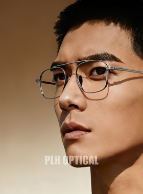 新款纯钛眼镜框万年龟同款复古单梁飞行员手工近视眼镜个性潮流款