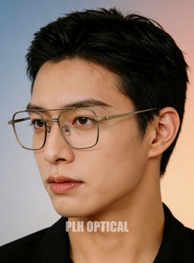 时尚纯钛飞行员小双梁眼镜框男潮大脸高级感近视眼镜架女超轻度数