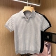 夏季 男 新款 休闲针织肌理polo衫 美式 男款 复古潮流穿绳翻领t恤短袖