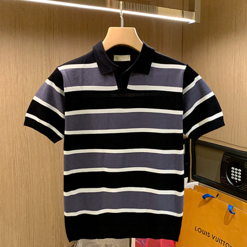 夏季短袖休闲拼色领子polo衫高端