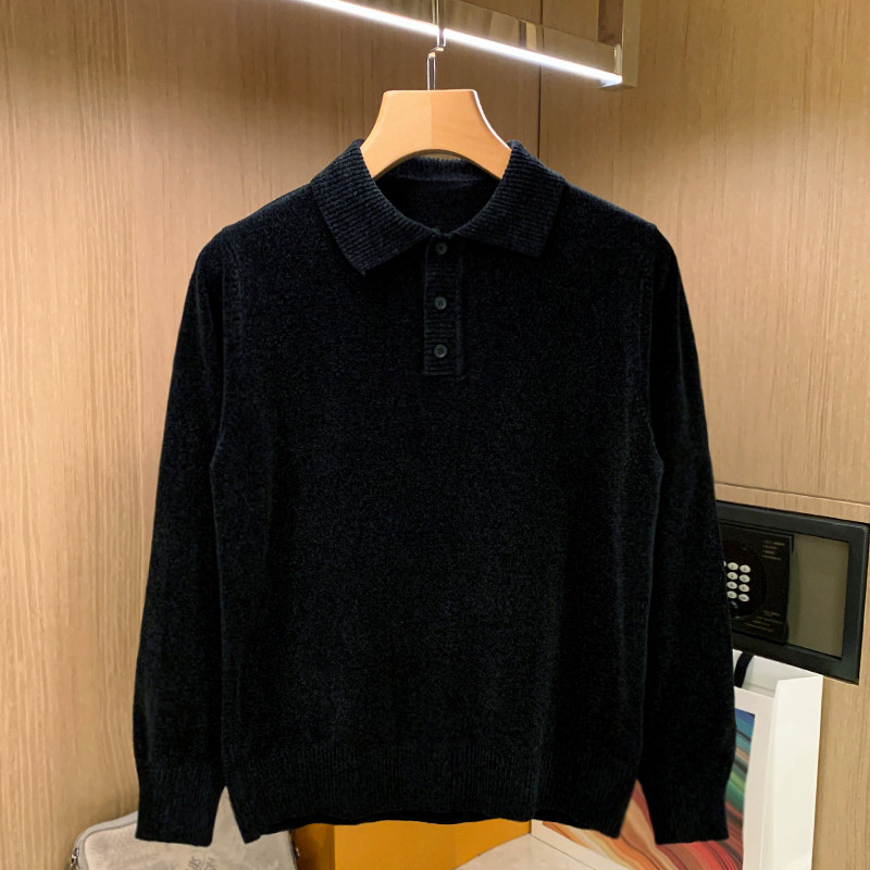 冬季长袖休闲简约polo衫毛衣保暖