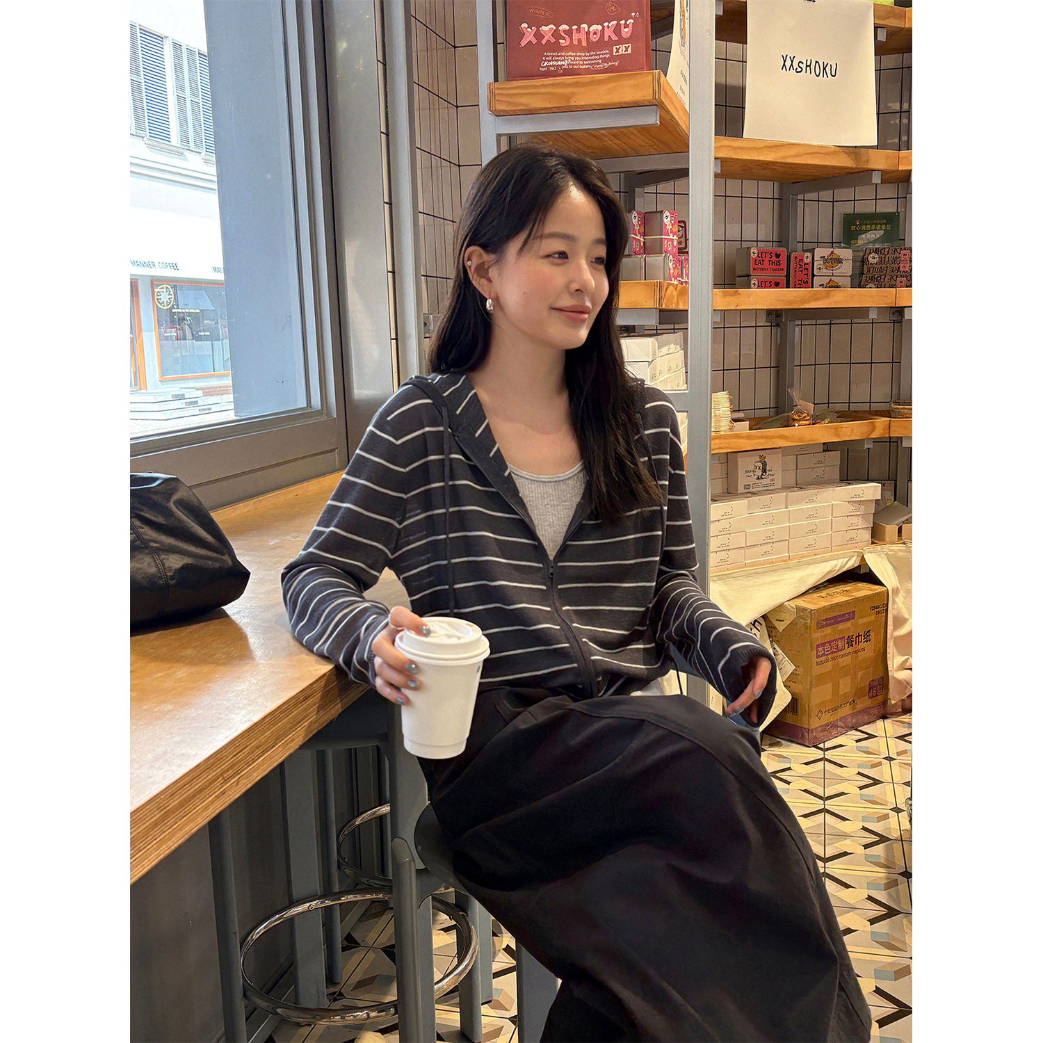 针织衫女春夏连帽外搭开衫