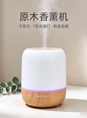 外贸出口小型100ml桌面超声波加湿器家用空气净化木纹香薰机静音