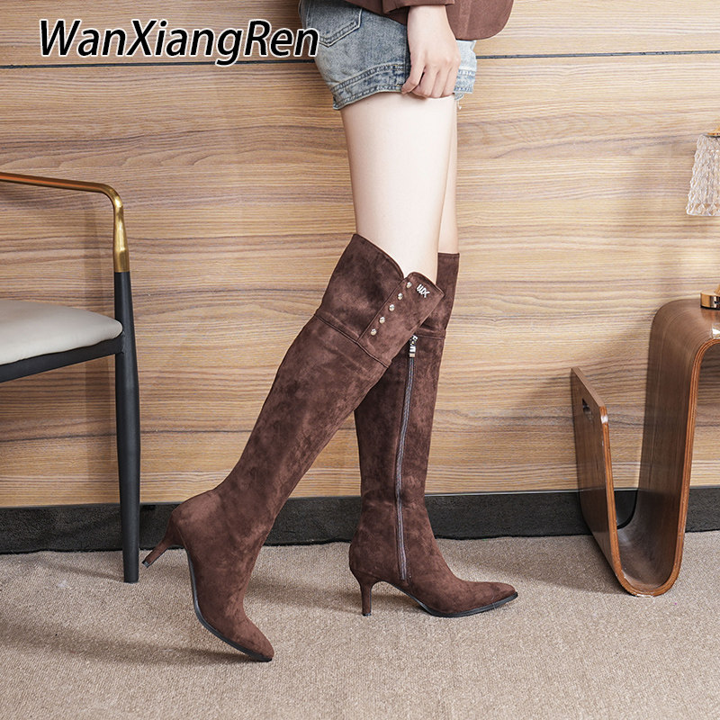 小个子时尚性感2025新款秋冬靴过膝侧拉链女长筒靴子WanXiangRen
