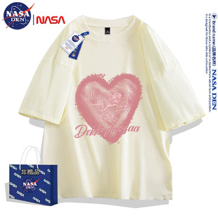 短袖 NASA联名夏季 潮 新款 休闲印花五分袖 打底衫 T恤男女2024年韩版
