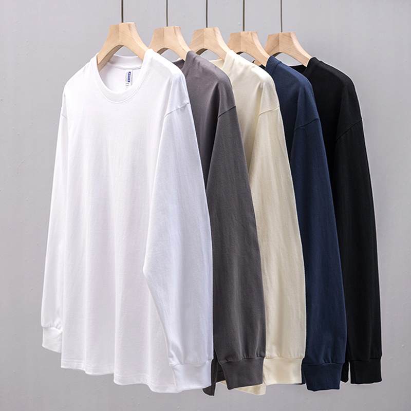重磅纯棉长袖T恤宽松男女款