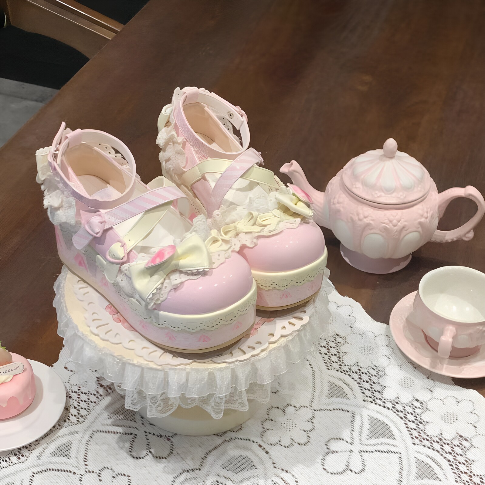 甜美风洛丽塔鞋子松糕底厚底仙女lolita洛丽塔鞋