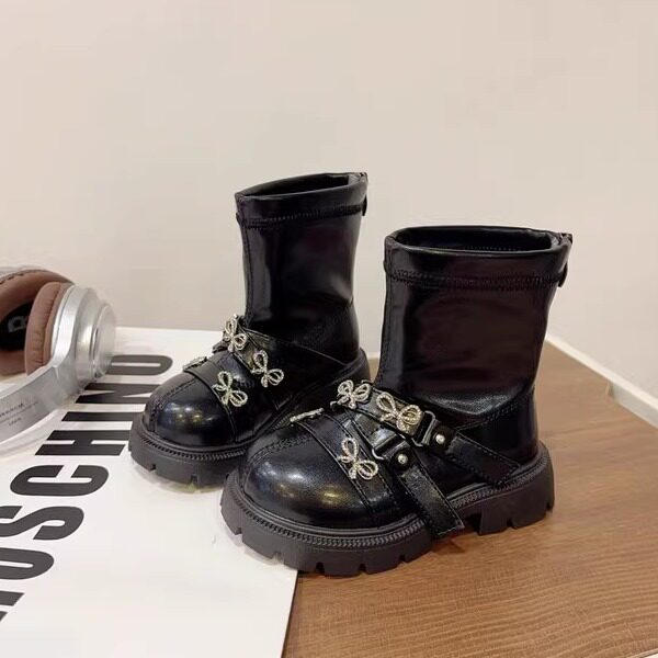 马丁靴女童公主鞋布秋冬