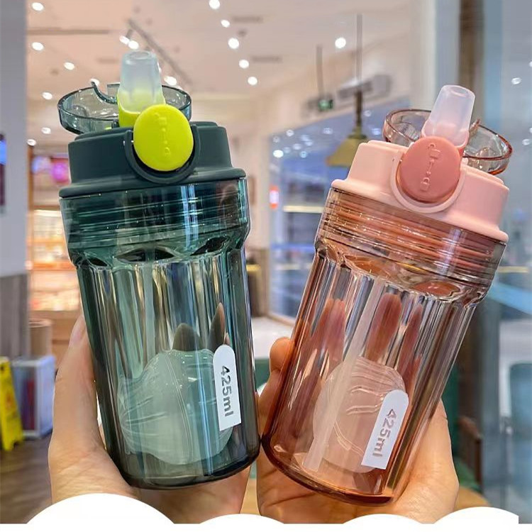 银仟咖啡杯男女学生杯时尚吸管杯