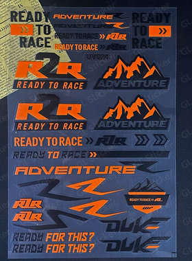 适用KTM duke250/RC390立体UV贴纸改装头盔拉花装饰贴画防水配件