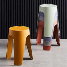 成人家用餐桌高方板凳现代简约时尚 创意北欧椅子圆凳 塑料凳子加厚