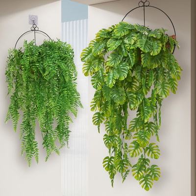 仿真尤加利藤条龟背叶波斯叶壁挂