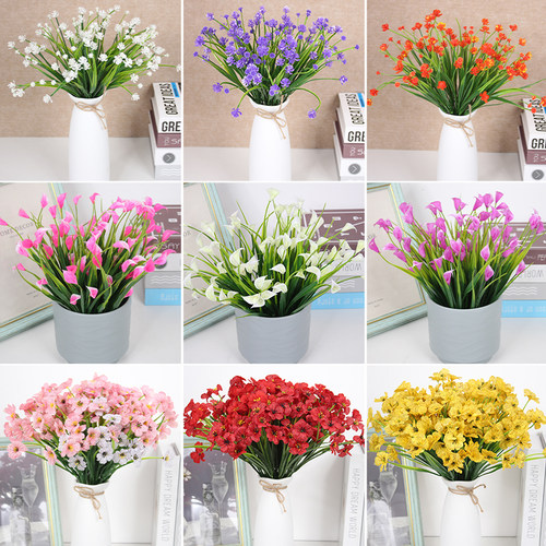 仿真春草紫罗兰马蹄莲茶花塑料花