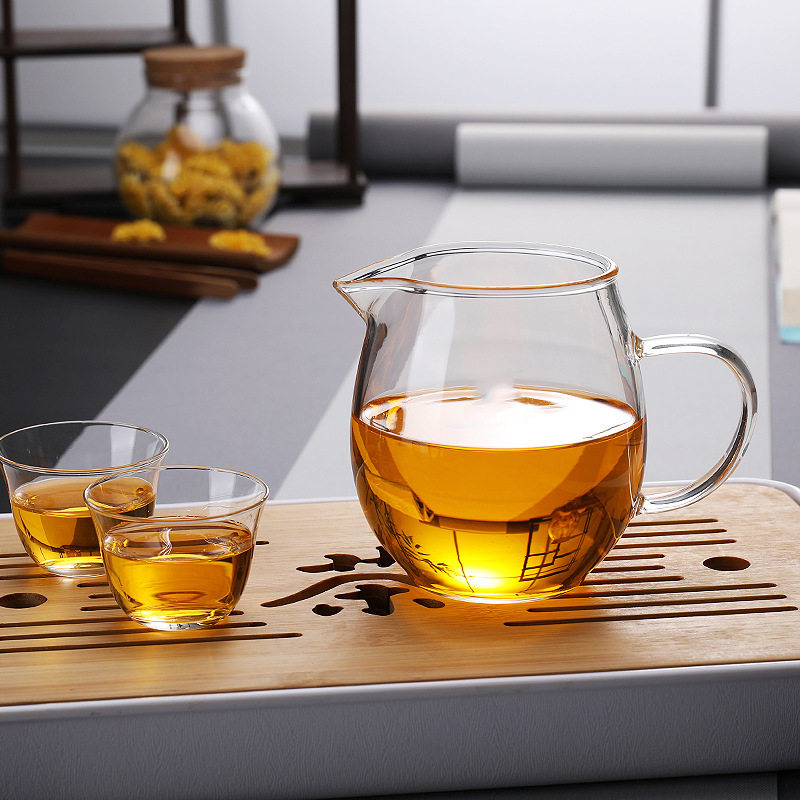 公道杯高硼硅玻璃功夫茶具配件龙公道杯