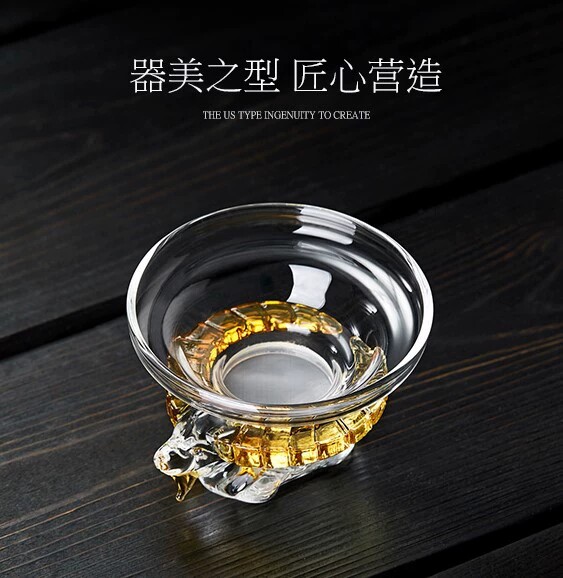 玻璃茶滤网茶漏带托架滤茶器套装功夫茶道茶具配件羊角过漏网图片