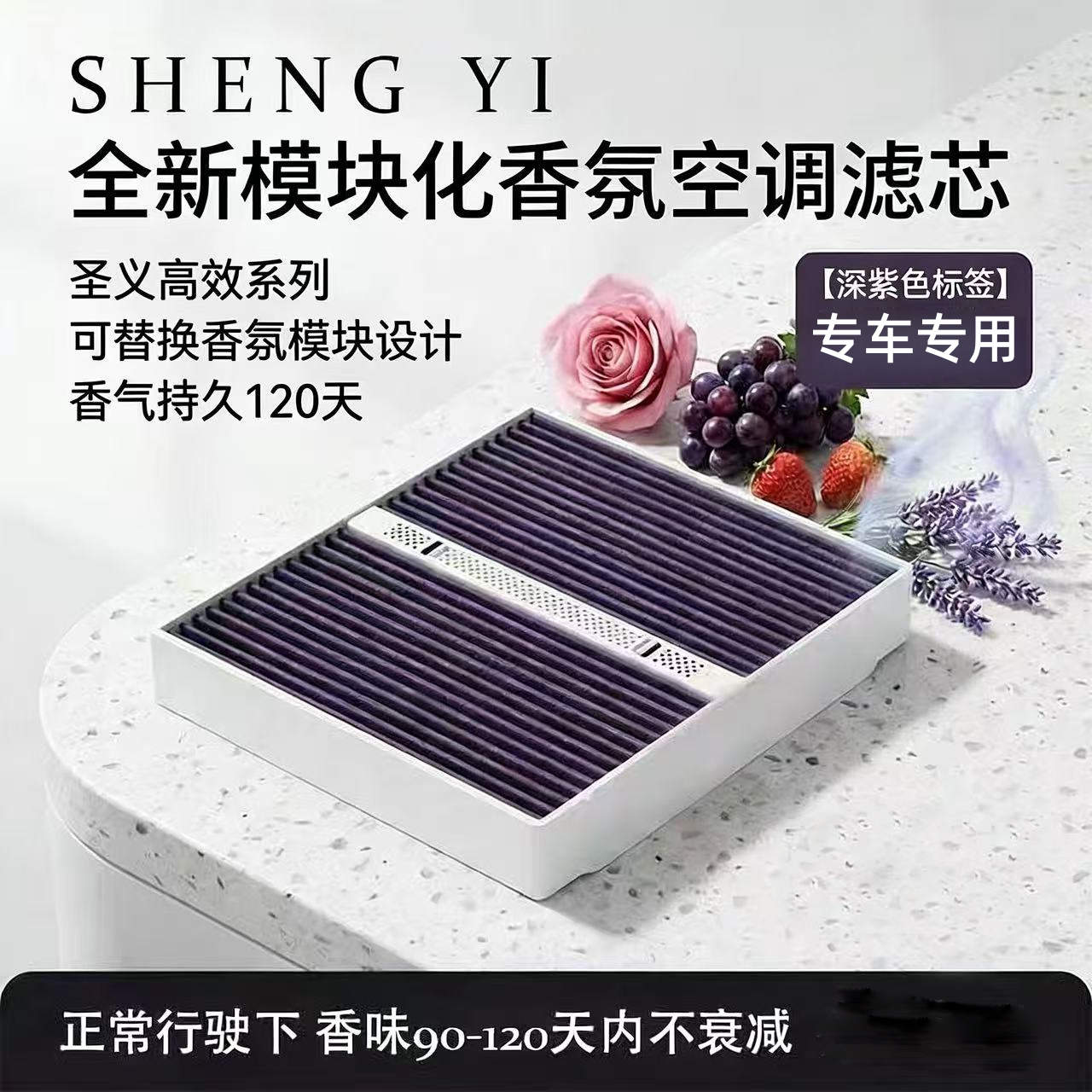圣义【专车专用】多功效能除霉抑菌可快拆模块香薰空调空气滤芯