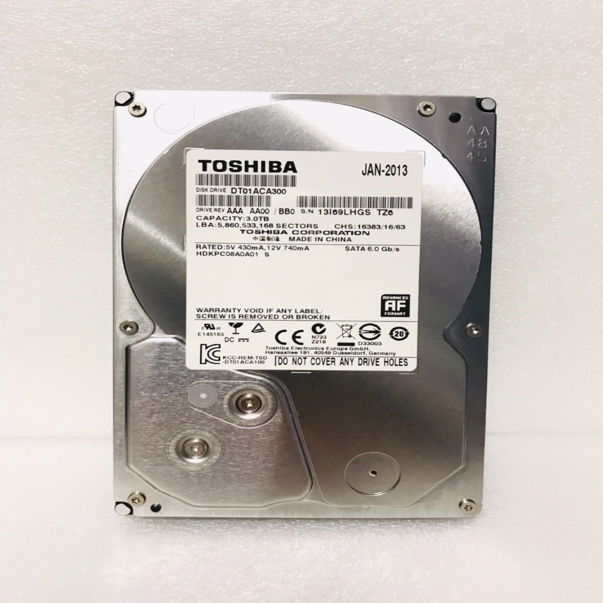 Toshiba/东芝 DT01ACA300 3TB 7200转64M单碟1T监控台式机硬盘