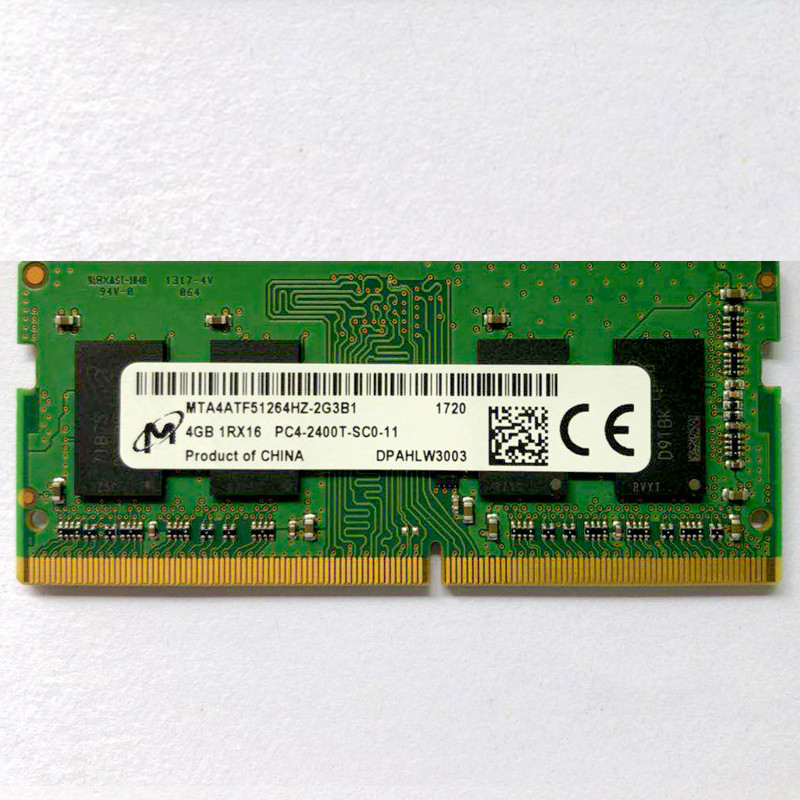 MT镁光4G 1RX16 DDR4 PC4-2400T MTA4ATF51264HZ-2G3B1笔记本内存