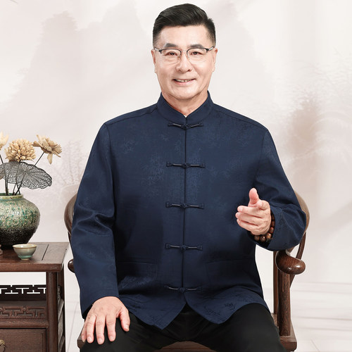 春秋夹克男中老年唐装套装
