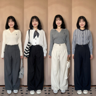 灰色西装阔腿裤女2026年夏季新款小个子高腰垂感休闲九分直筒裤子