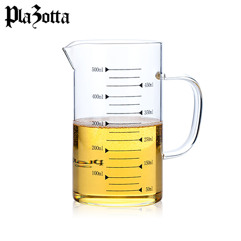 德国plazotta量杯带刻度家用毫升厨房烘焙牛奶量水高硼硅玻璃杯子