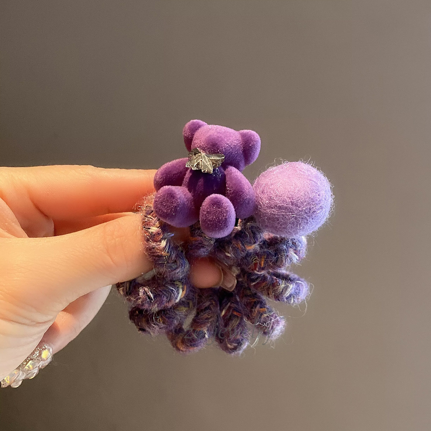 韩版新款紫色卡通小熊羊毛钻电话线皮筋女甜美少女丸子扎头绳发饰,饰品/流行首饰/时尚饰品新,发饰,淘宝优惠券,粉丝福利购,淘宝优惠卷