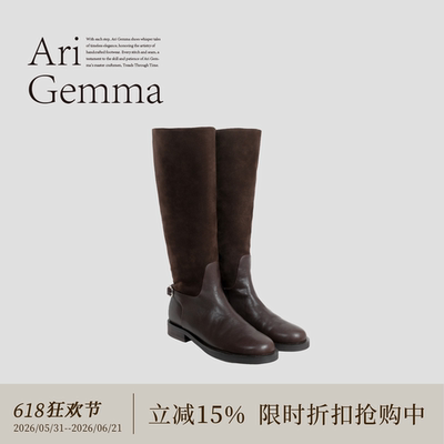 Ari Gemma｜边界·新款可拉链高筒骑士靴厚跟百搭复古长筒时装靴