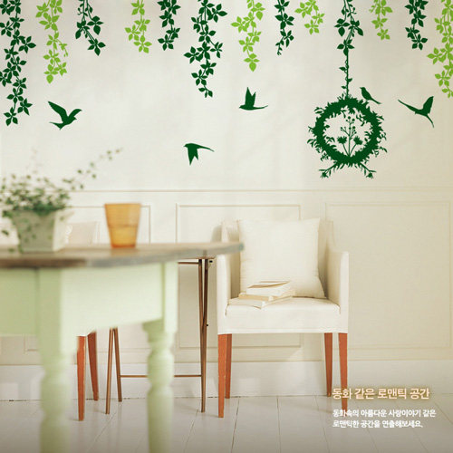 爱巢绿藤 书房卧室寝室宿舍客厅沙发 橱窗餐厅电视背景装饰墙贴纸