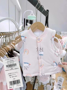 安宝儿清仓新款婴幼儿新生儿宝宝加厚棉衣马甲护肚外出服现货