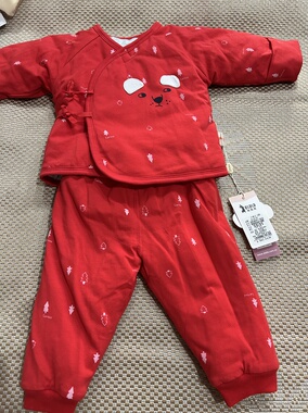 衣拉拉爱嘟嘟新生儿婴儿薄棉服套装哈衣爬服保暖打底外出服5259码
