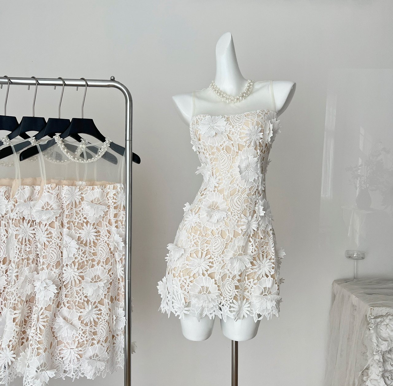 2025夏季流苏晕染碎花雪纺吊带连衣裙中长款收腰无袖背心裙小个子