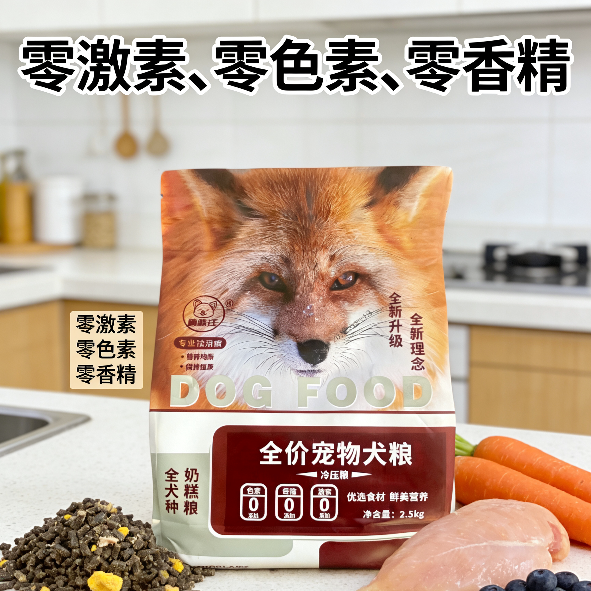 新族汪幼犬奶糕狗粮直接喂食不用泡冷压粮零添加全犬种通用2.5kg