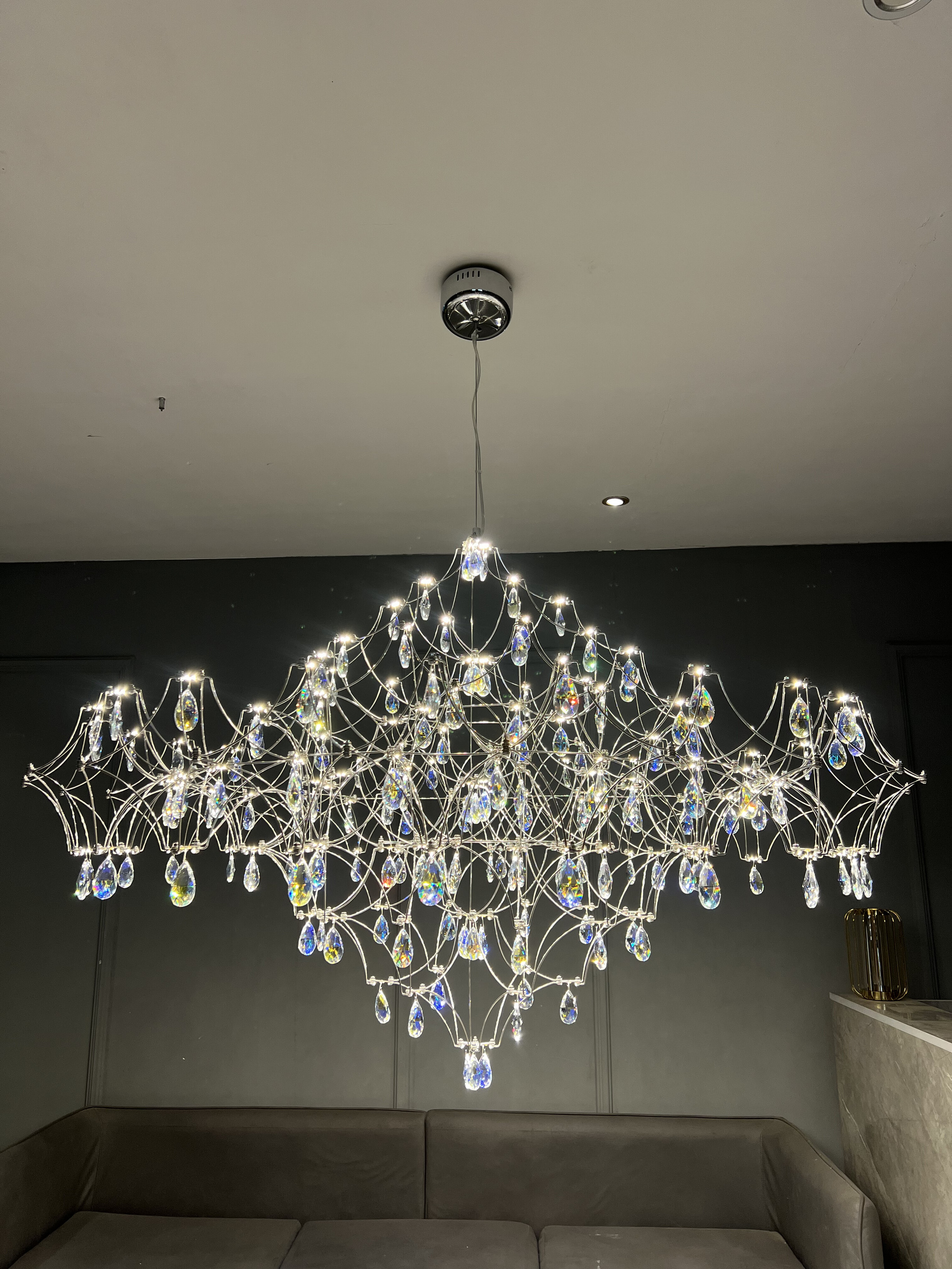 后现代客厅别墅复式楼吊灯轻奢水晶餐厅卧室展厅设计师满天星灯饰
