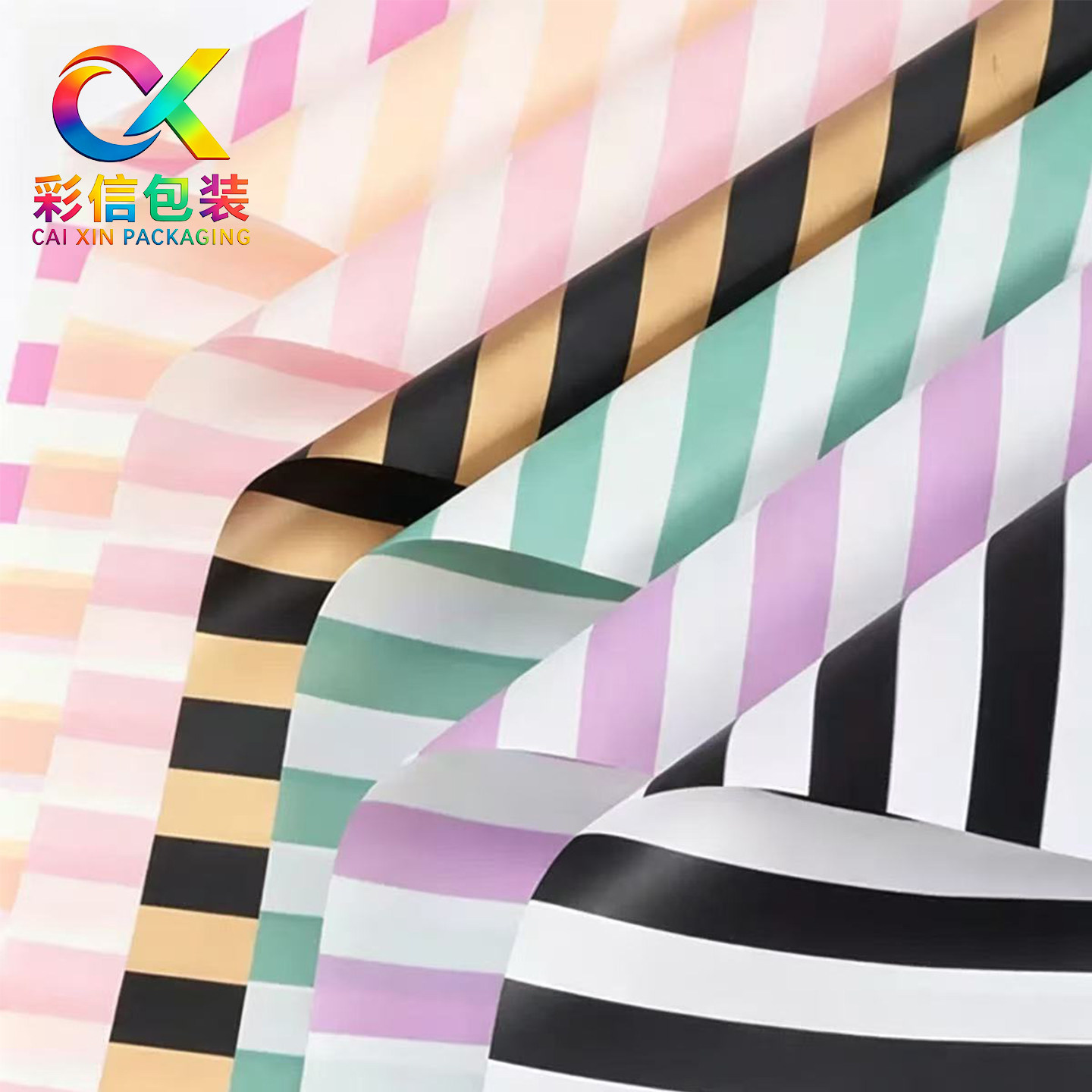 防水塑料鲜花包装纸条纹韩素纸