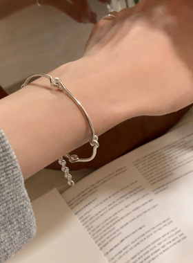 韩版小众设计简约百搭高级感竹节扣手链女轻奢小众精致手饰