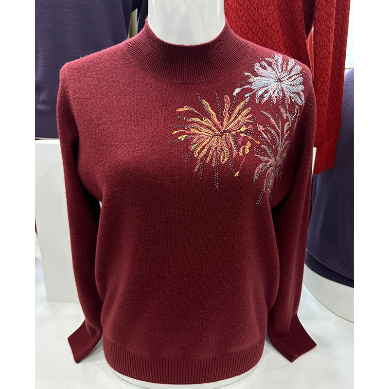 妈妈毛衣冬季半高领针织衫羊毛衫