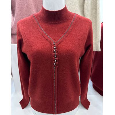 毛衣妈妈羊毛衫冬季打底羊绒衫女