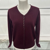 中老年妈妈洋气秋装 女 上衣针织衫 v领打底羊绒毛衣浅爱望羽羊毛衫