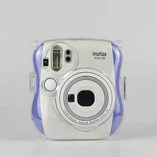 拍立得保护壳mini25 mini26收纳壳水晶壳透明壳硬壳相机包带绳