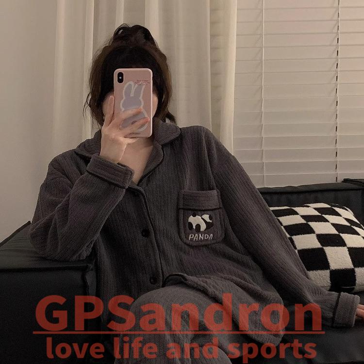 日本gp奥粒绒睡衣女冬季长袖