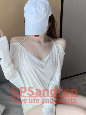 GPSandron白色T恤女露背上衣