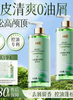 臻芝周一海盐洗发水臻芝控油去屑【无荧光剂】无硅油蓬松男女正品