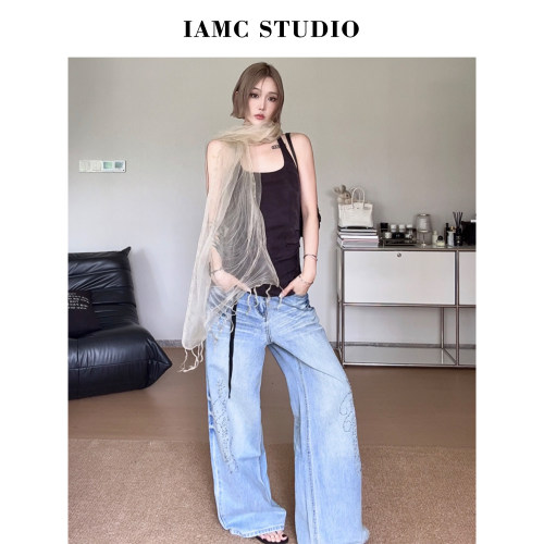 IAMCPLUS 2026SS 牛仔烫钻裤
