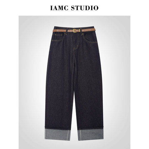 IAMCPLUS 2026SS 腰带直筒牛仔裤