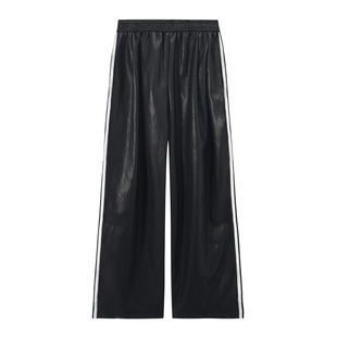 复古运动宽松阔腿磨毛pu皮裤 IAMCPLUS 2025AW