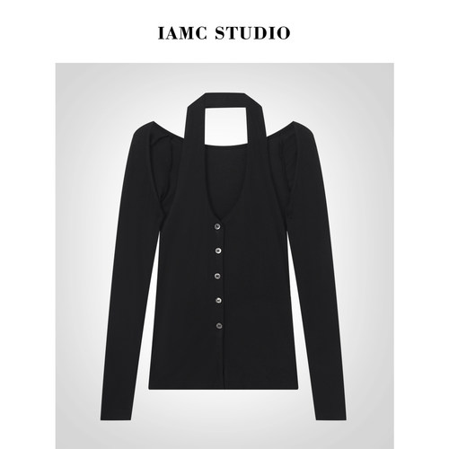 IAMCPLUS 2026SS 假两件挂脖上衣