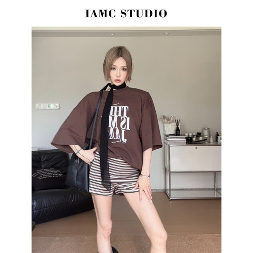 IAMCPLUS 2026SS 咖色印花T恤