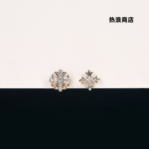 316L钛钢十字耳钉防过敏睡觉免摘