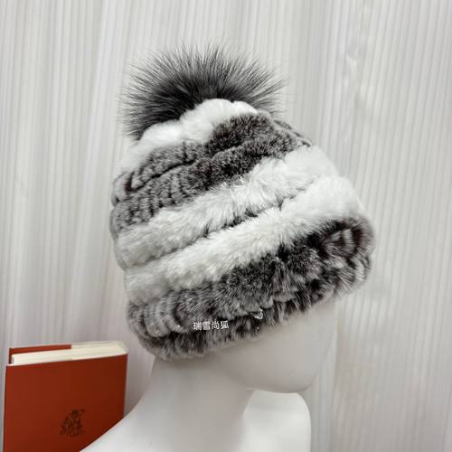真皮草獭兔毛皮草新款帽子女冬季